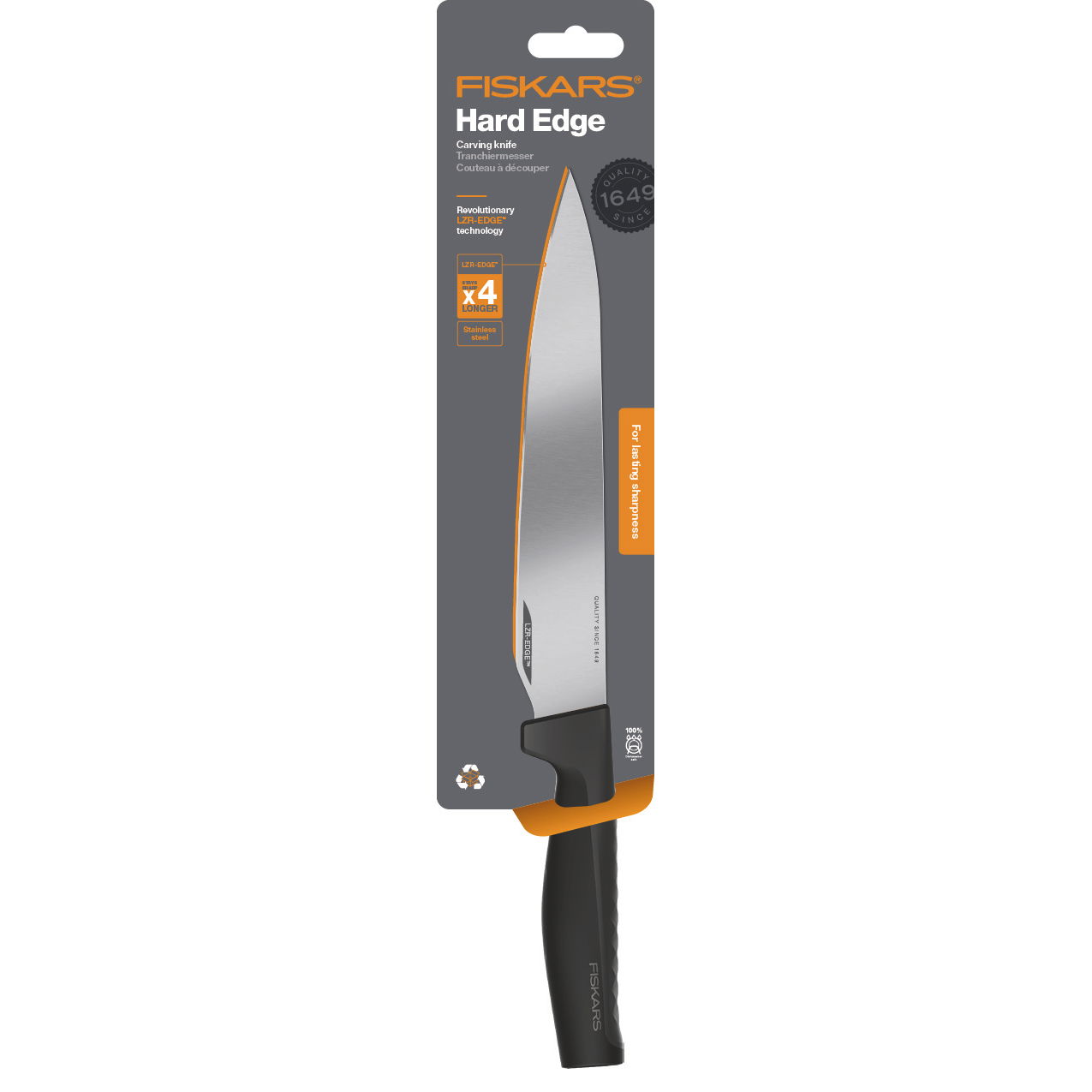 FISKARS Hard Edge 21,5 cm - kuchyňský nůž na maso z nerezové oceli