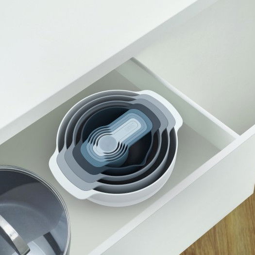 JOSEPH JOSEPH Nest 10 ks modré (40101) - plastové kuchyňské mísy s příslušenstvím
