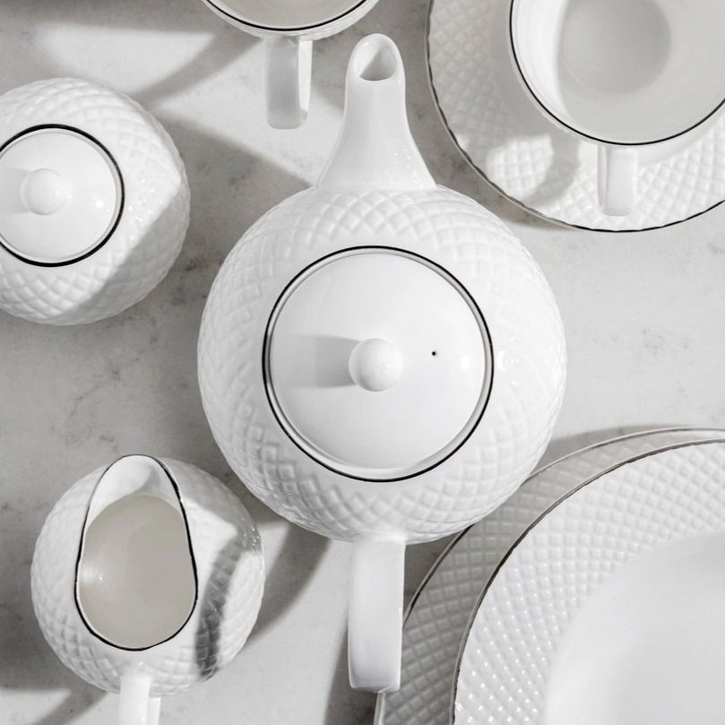 Porcelánová konvička na čaj a kávu FLORINA TIFFANY PLATINIUM 1 l