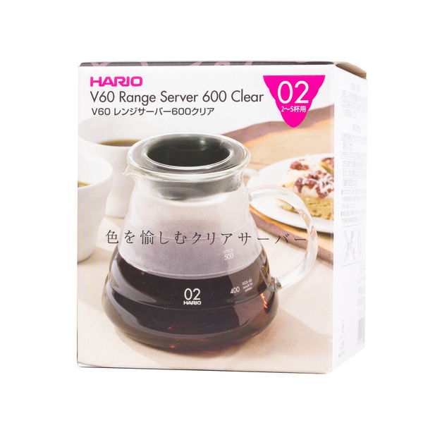 HARIO Range Server V60-02 0,6 l - sklenená konvička na kávu a čaj