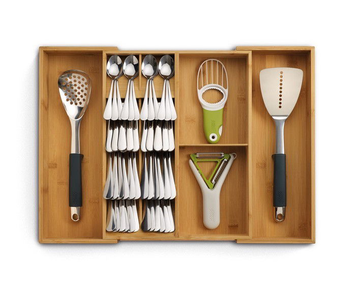 JOSEPH JOSEPH DrawerStore 56 x 40 cm - organizer / wkład do szuflady na sztućce bambusowy rozsuwany