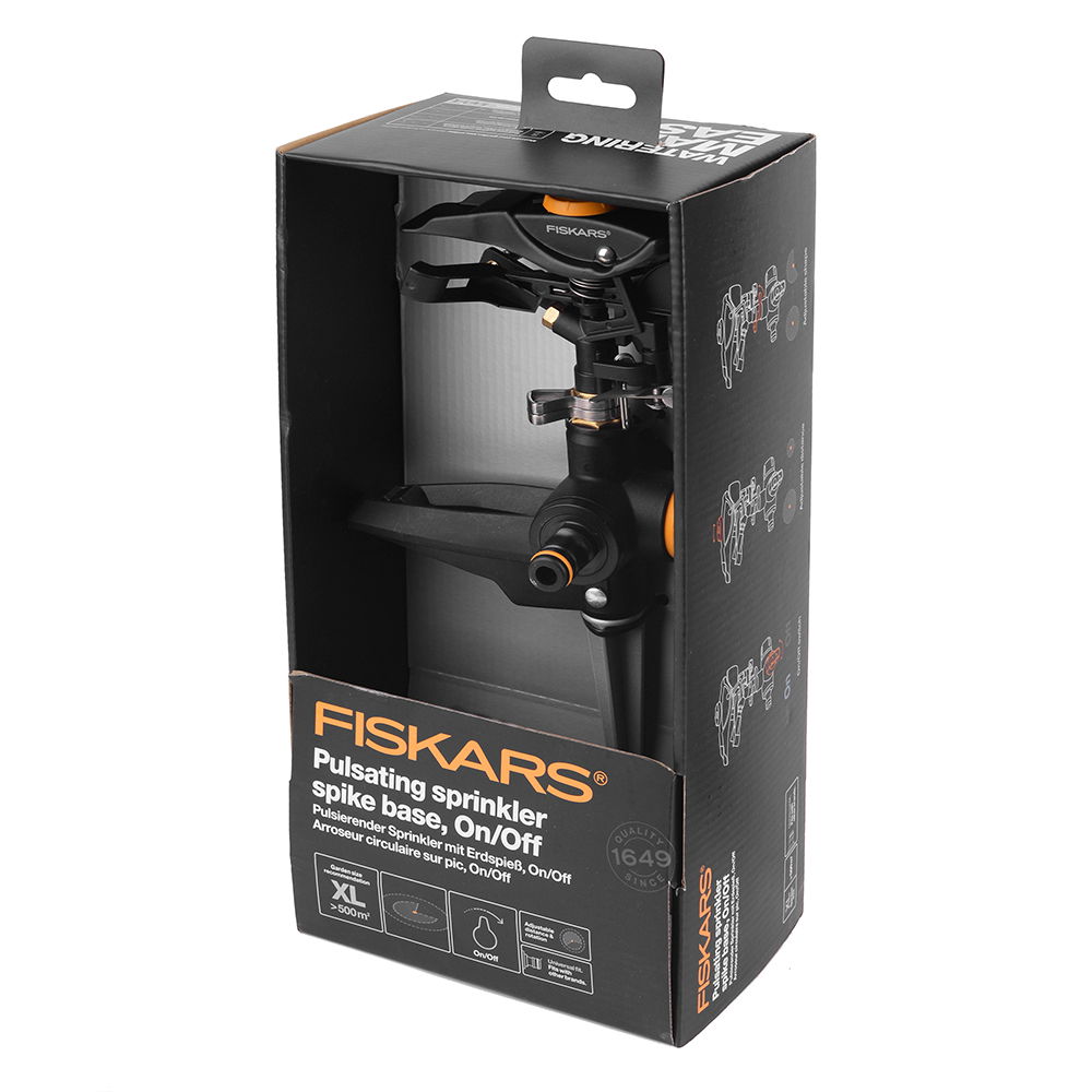 FISKARS Pulsating Sprinkler čierny - pulzačný záhradný zavlažovač na kolíku