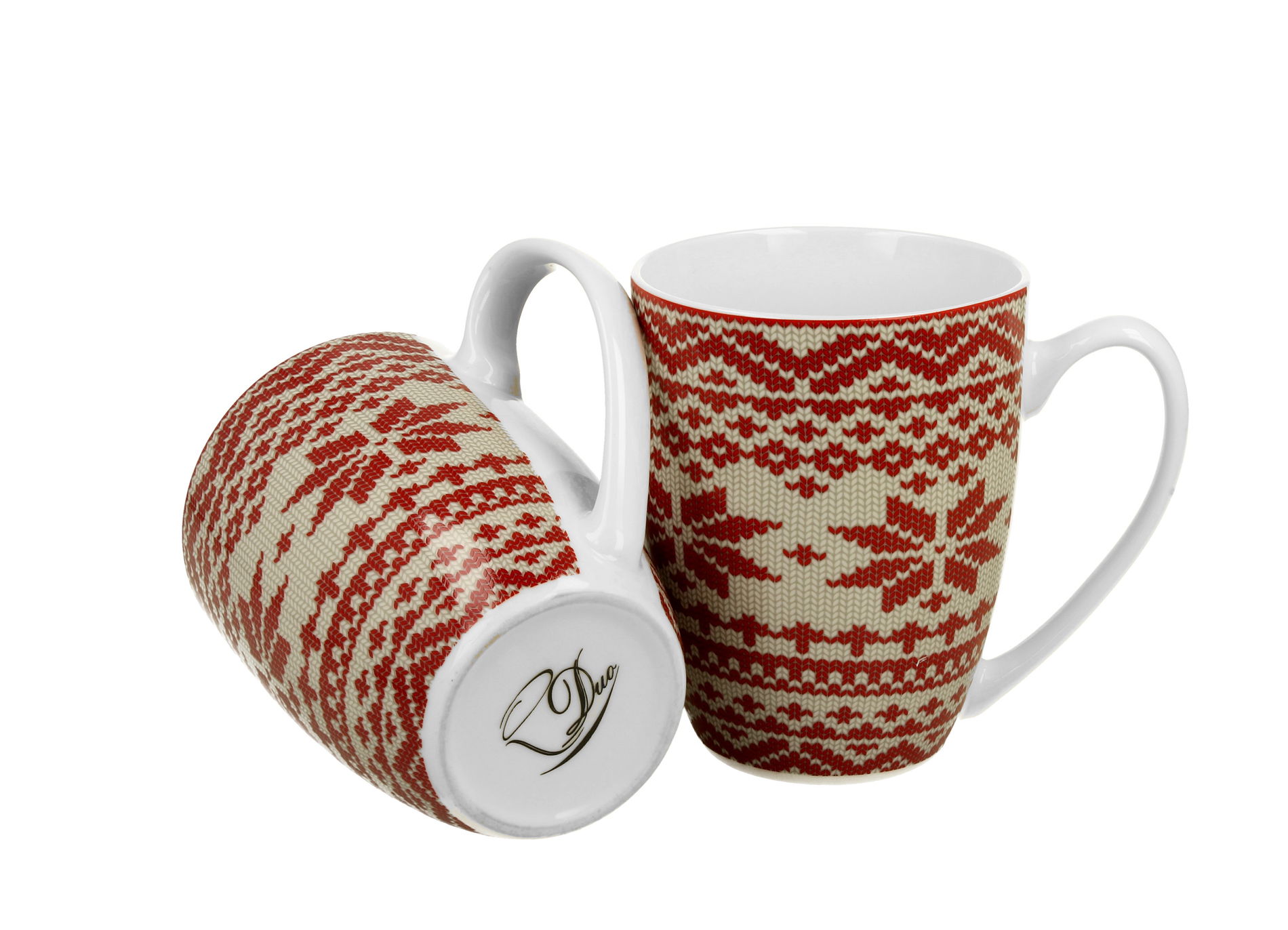 Porcelánové šálky DUO SVETRÍK ČERVENÉ 380 ml 2 ks
