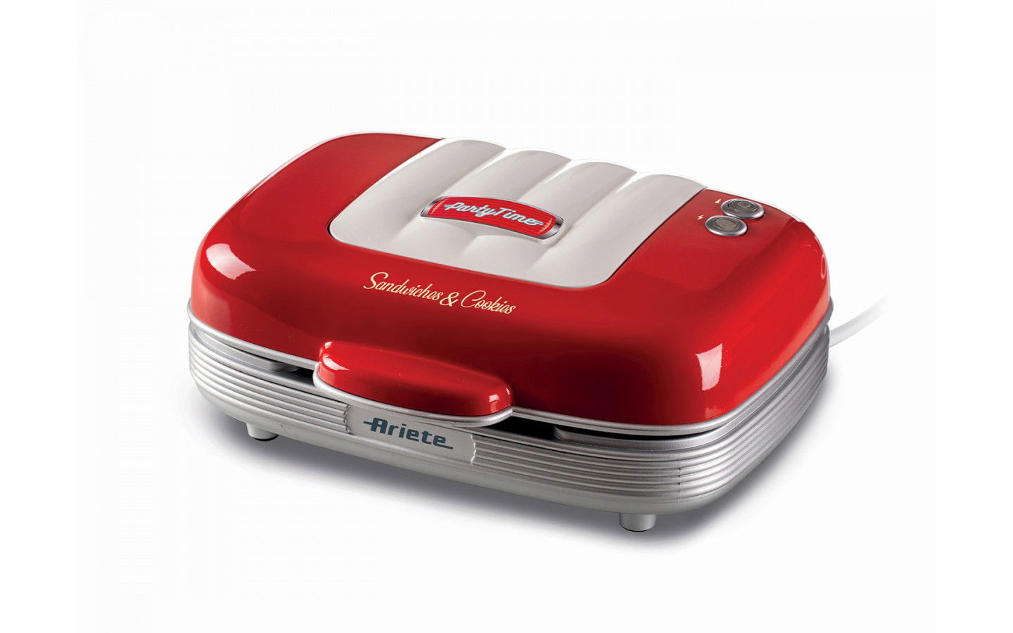 ARIETE Party Time 700 W 3v1 - elektrický topinkovač / sendvičovač s vložkami na dva druhy pečiva