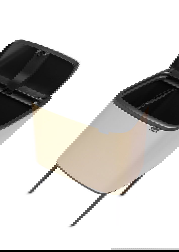 BRABANTIA Touch Bin Bo 11 l + 23 l tmavě béžový - nerezový koš na třídění odpadu