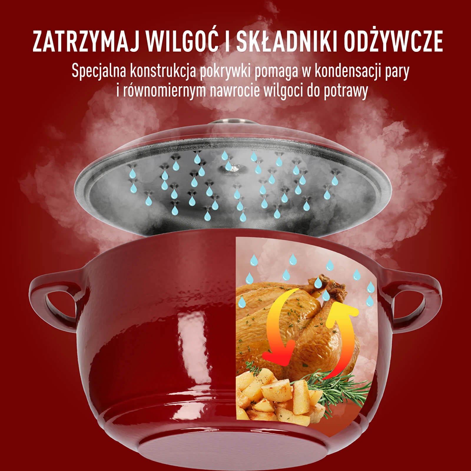 BROWIN Bordový 4 l - smaltovaný liatinový hrniec