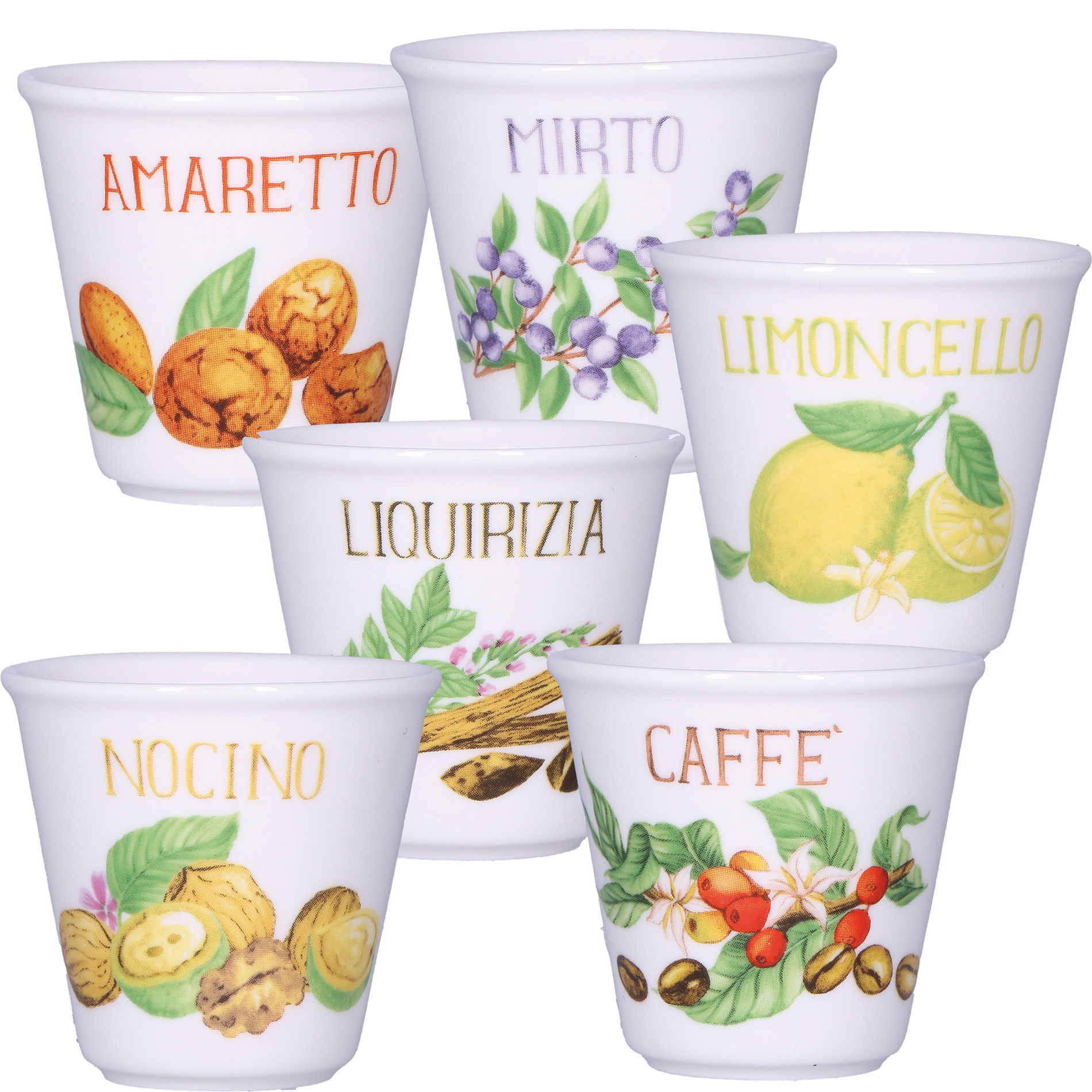 LA PORCELLANA BIANCA Liquorelli 75 ml 6 ks. - porcelánové skleničky na likér