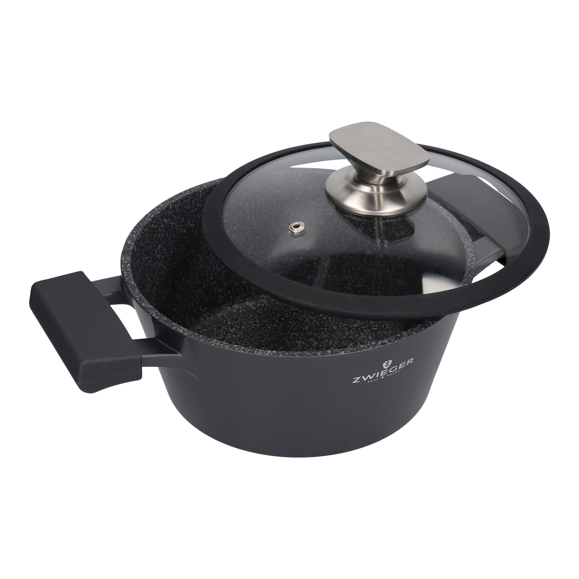 ZWIEGER Black Stone 2 l hliníkový hrnec s poklicí