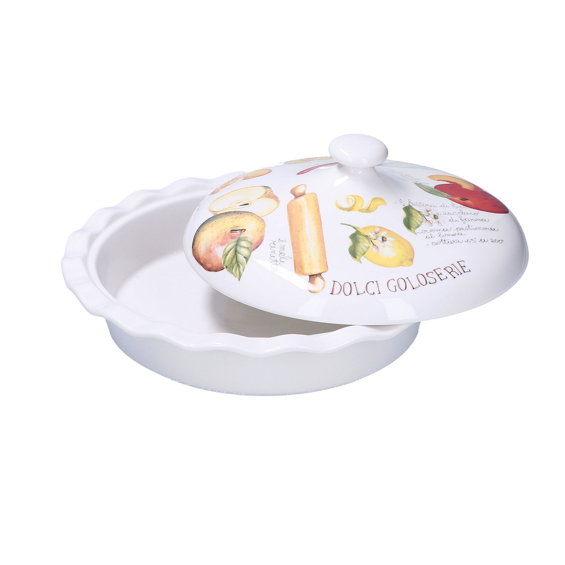 LA PORCELLANA BIANCA Goloserie 27 cm - porcelánový tanier na koláč s pokrievkou