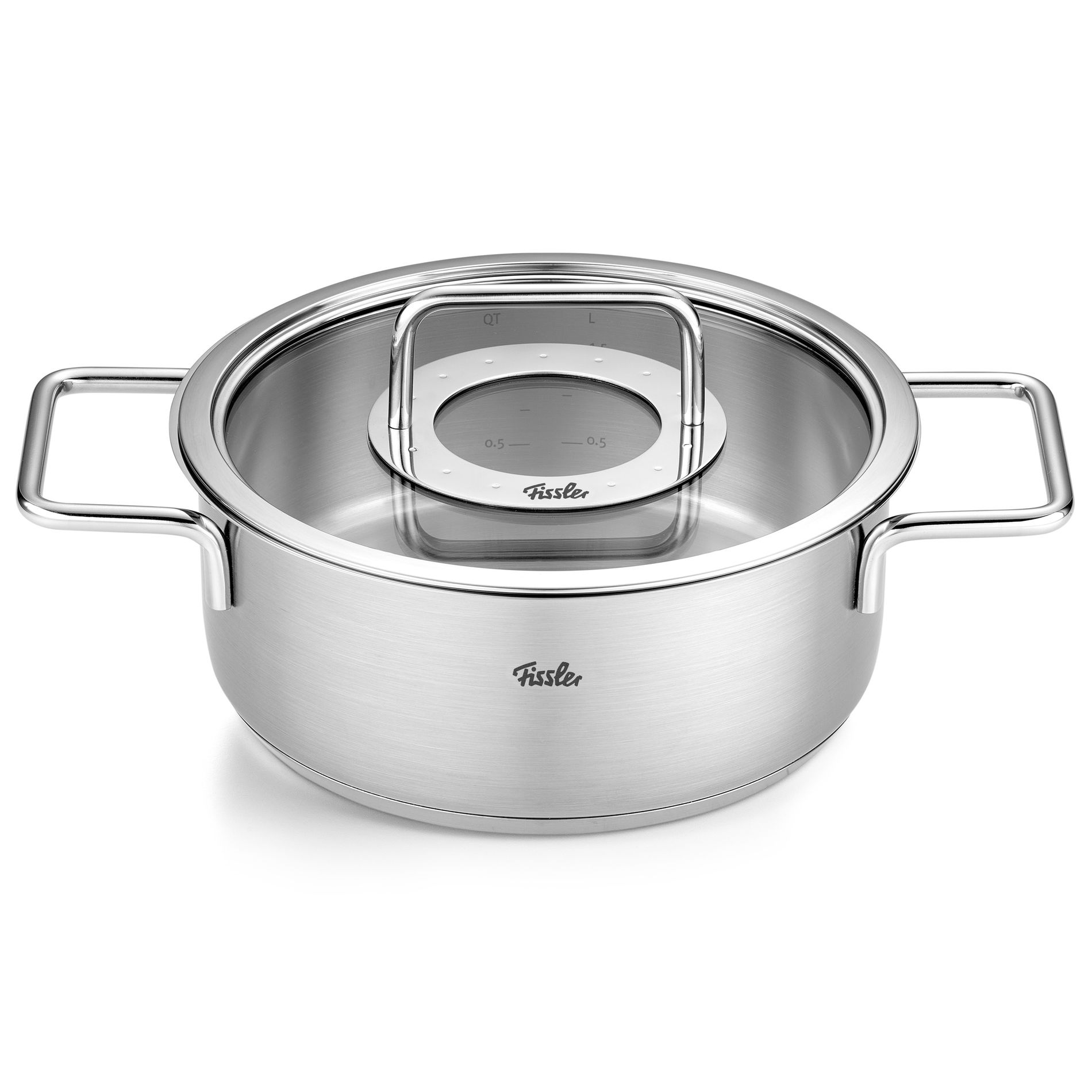 FISSLER Pure Collection 20 cm - nerezový hrnec se skleněným víkem