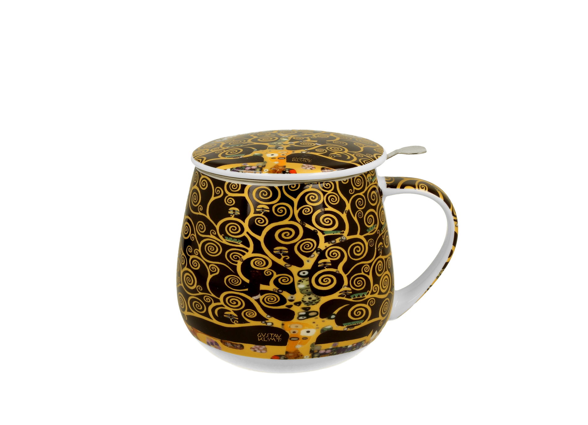 Kubek porcelanowy z zaparzaczem i pokrywką DUO ART GALLERY TREE OF LIFE BY GUSTAV KLIMT 430 ml