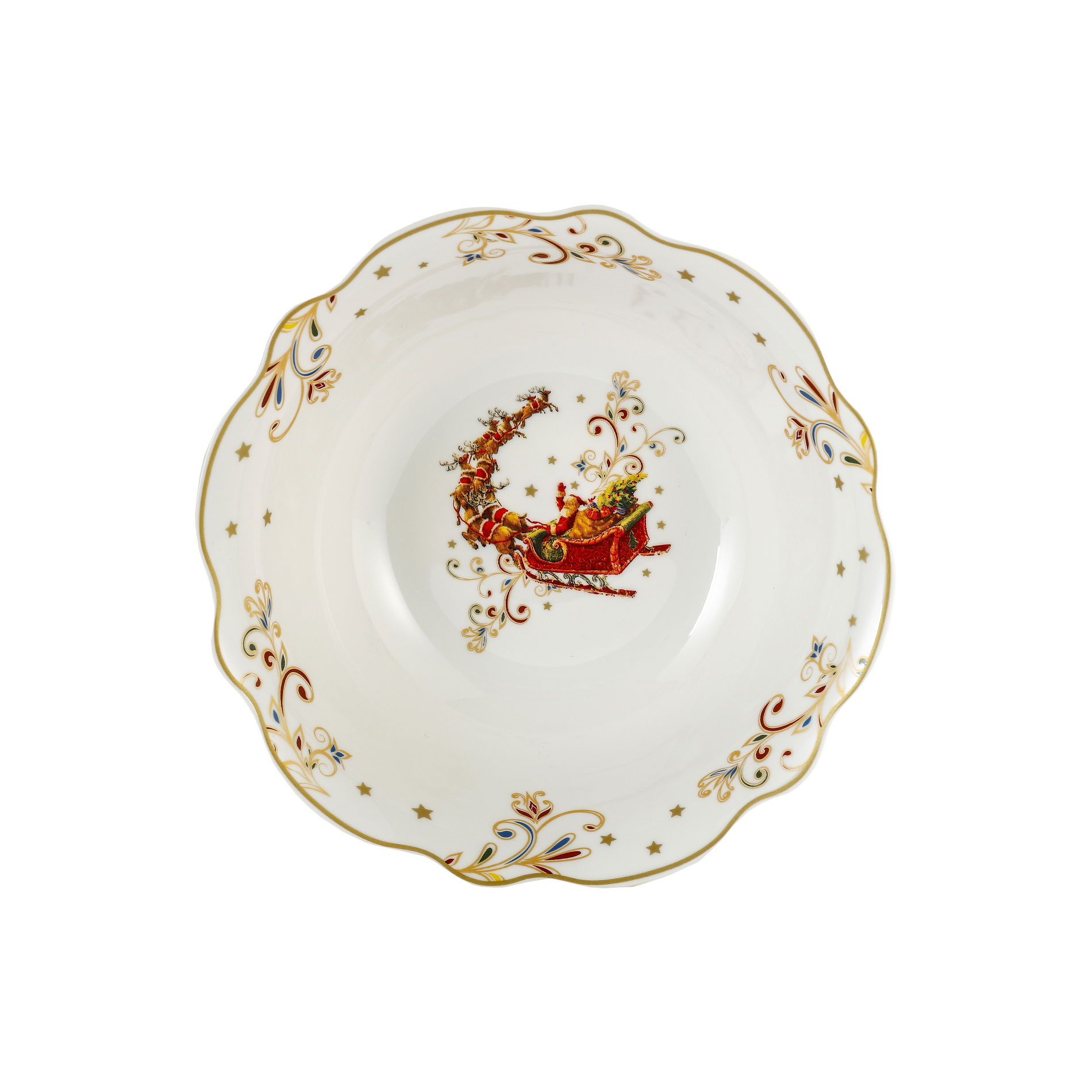 Vianočná porcelánová miska / šalátová miska SANIE 15,5 cm