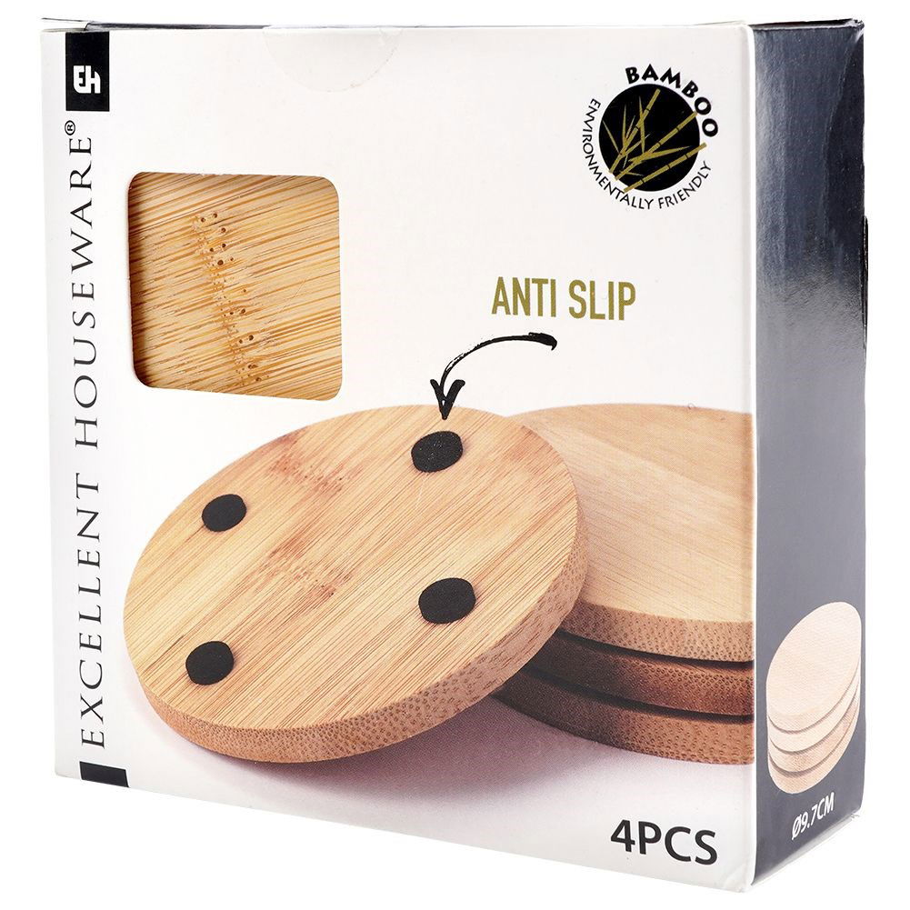 Podtácky pod hrnek bambusové EXCELLENT HOUSEWARE 4 ks.