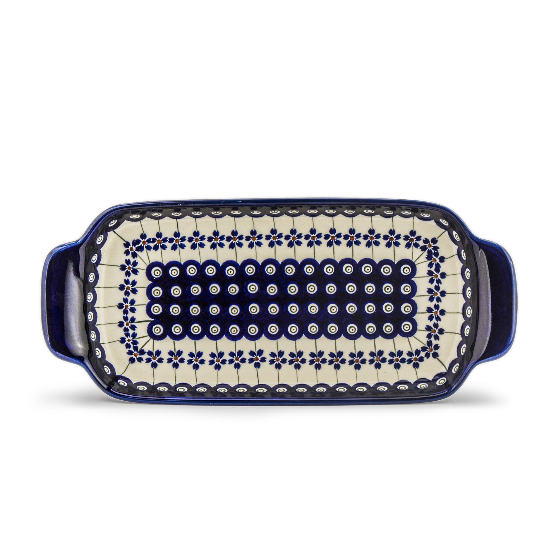 Podnos Keramika Bolesławiec 34 x 15 cm - dek. 166A (druhý druh)
