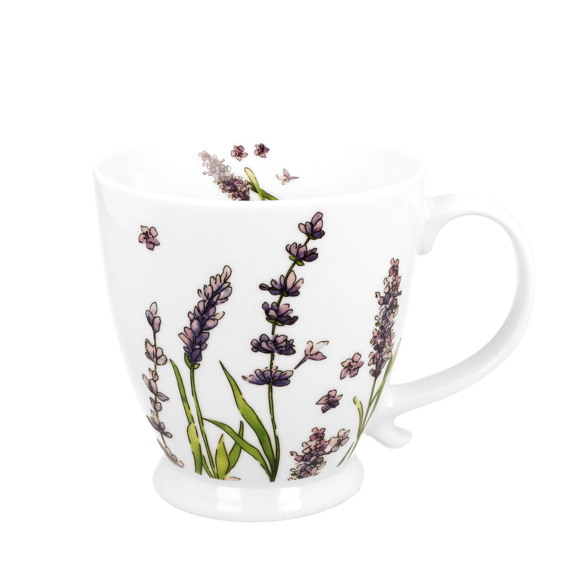 Porcelánový hrnek na noze DUO CLASSIC LAVENDER bílý 480 ml
