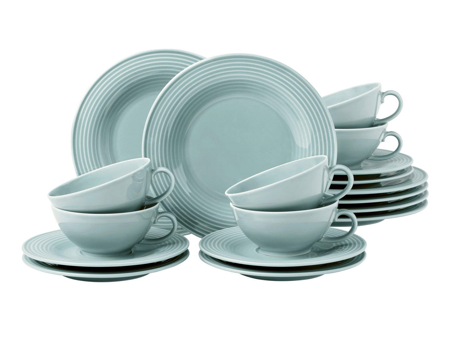 SELTMANN WEIDEN BEAT COLOR GLAZE 18 ks pro 6 osob - porcelánový čajový servis, světle modrý