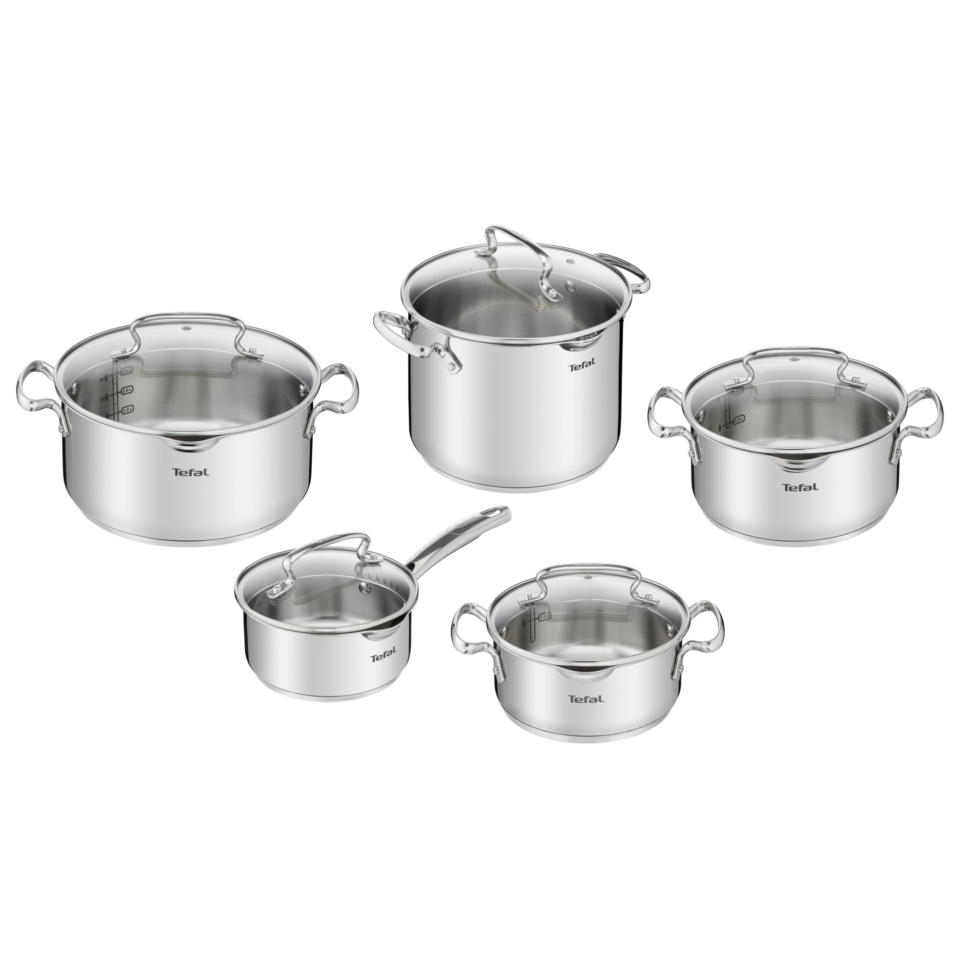 TEFAL Duetto Plus - sada 5 nerezových hrnců s pokličkami