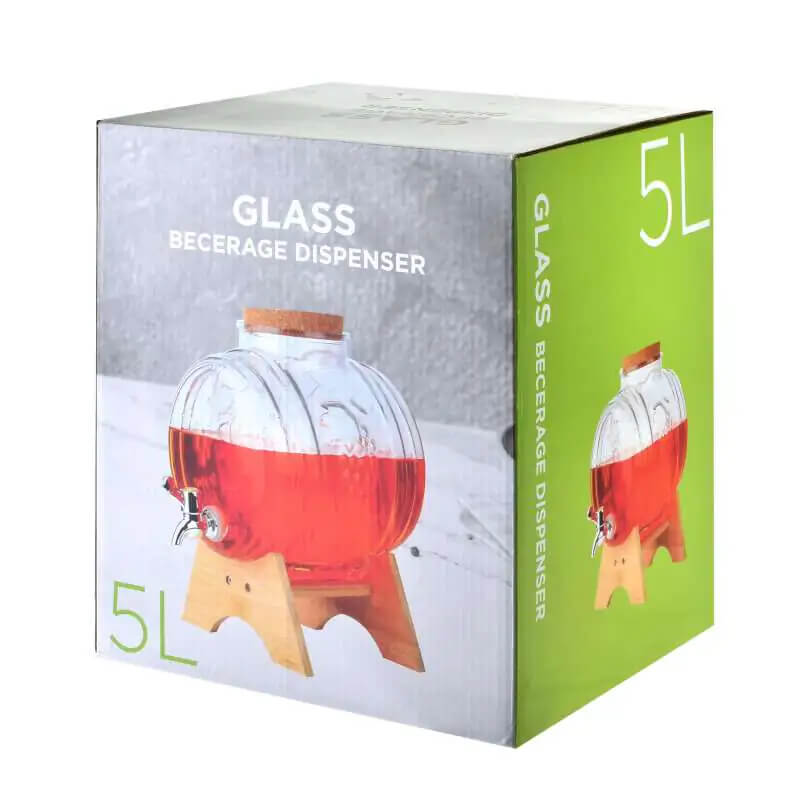 Sklenený zásobník na nápoje s kohútikom MODERN KITCHEN 5 l