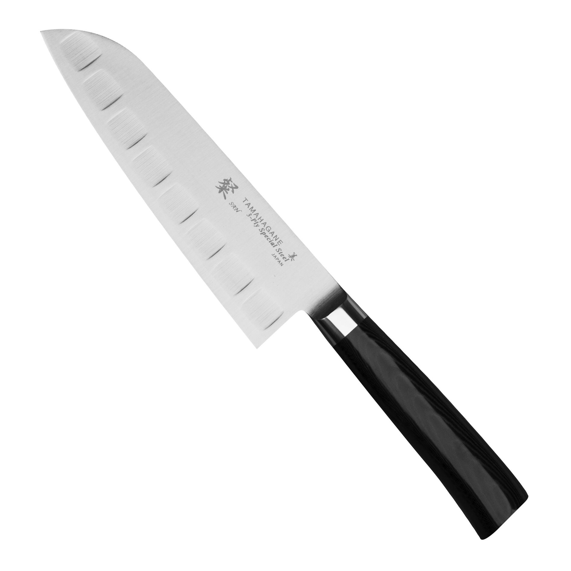 TAMAHAGANE San VG-5 Black 17,5 cm - japonský nôž Santoku z nehrdzavejúcej ocele