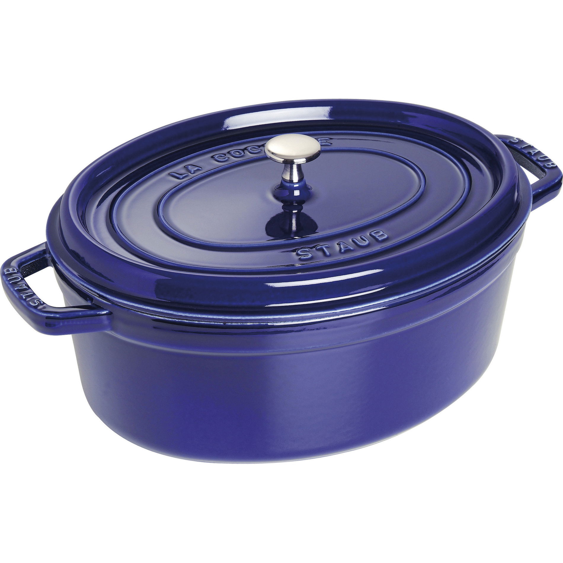 STAUB La Cocotte Oval 3,2 l modrý - litinový hrnec / pekáč s pokličkou
