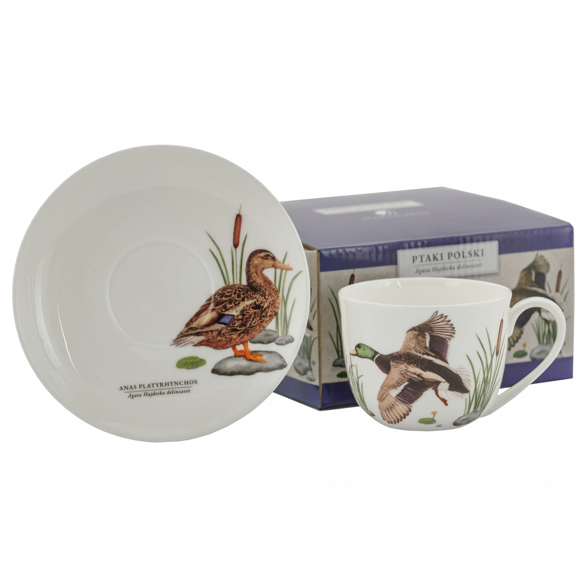 Filiżanka do kawy i herbaty porcelanowa ze spodkiem BY AGATA HAJDECKA 280 ml