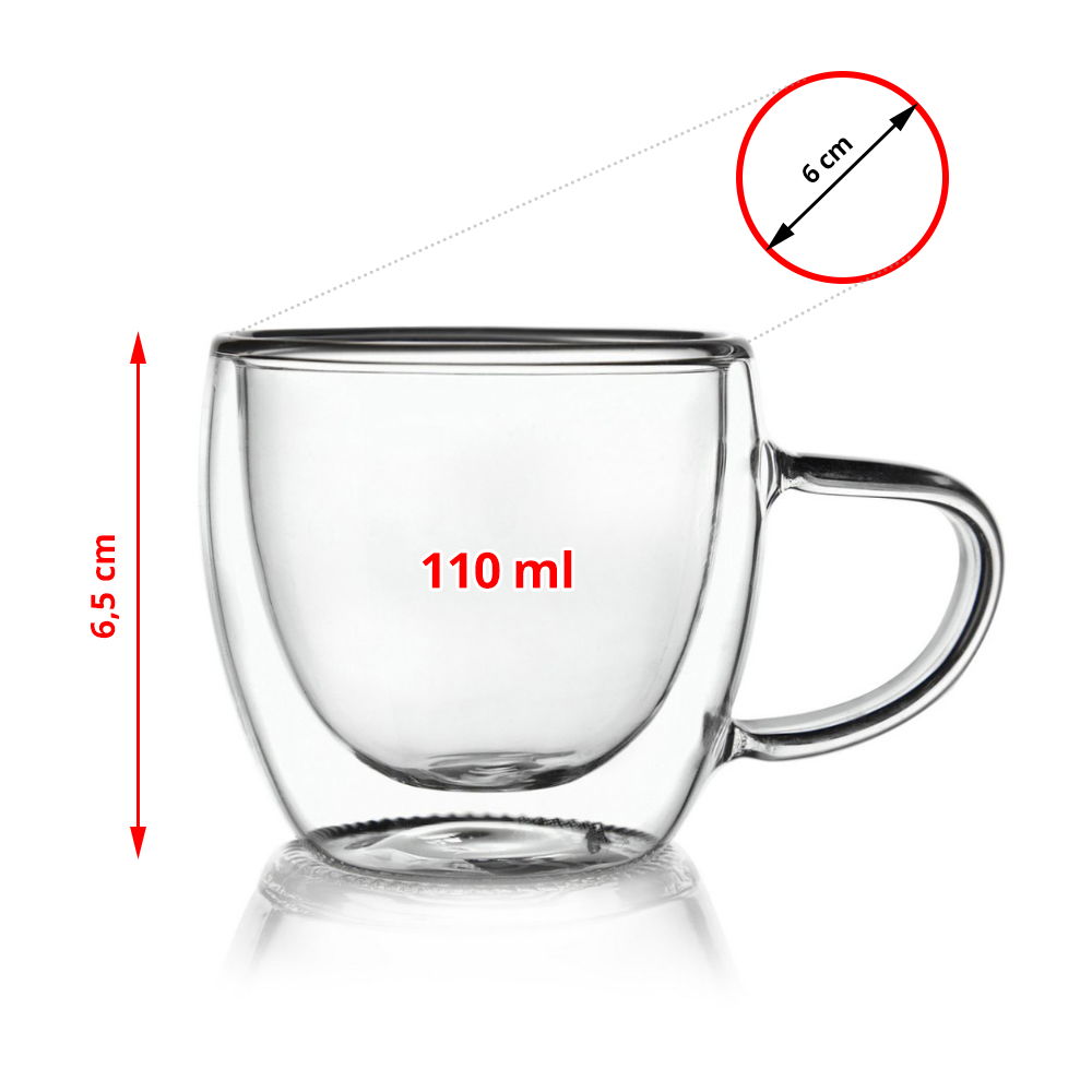 THERMAL CUP skleněný šálek na espresso s dvojitou stěnou 110 ml