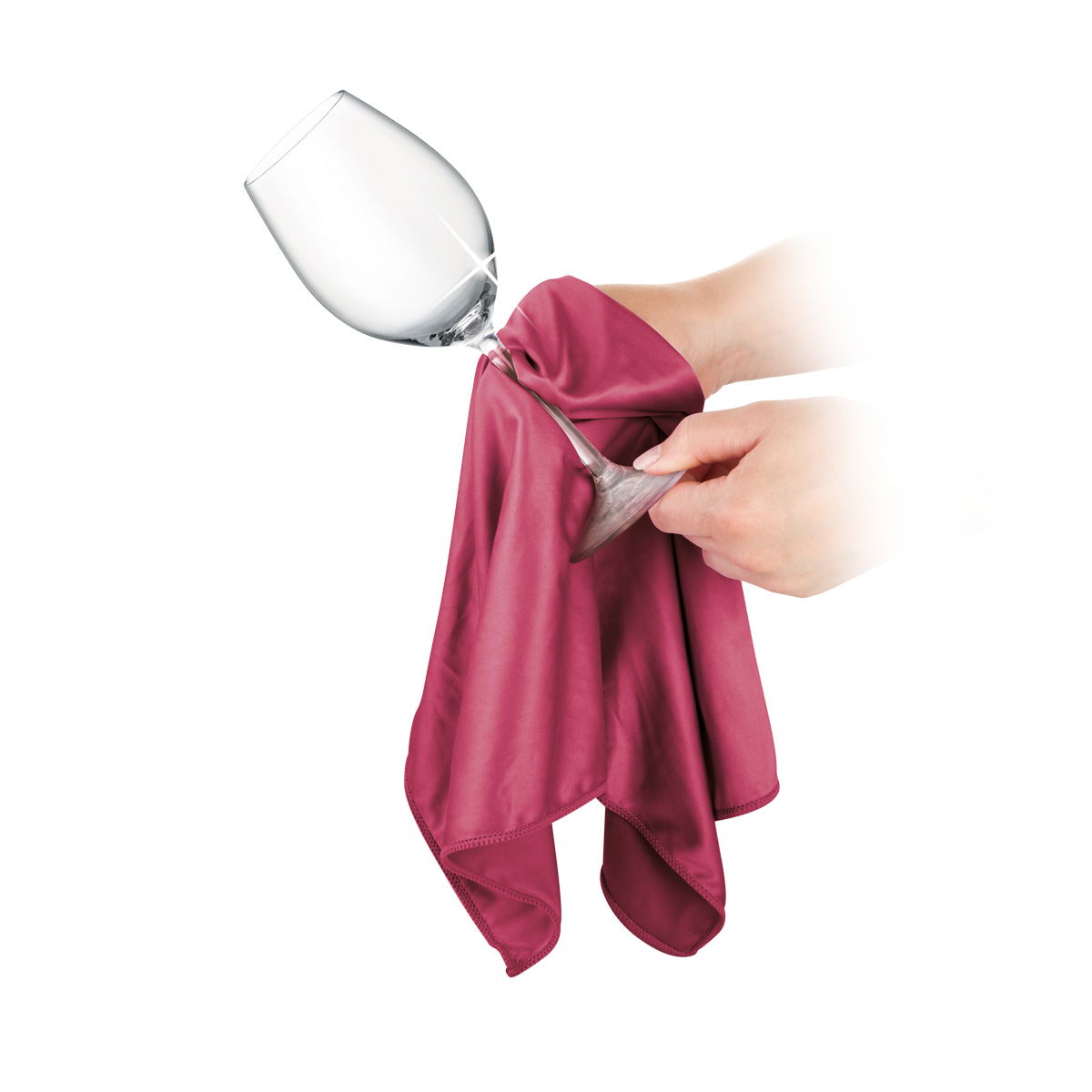 TESCOMA Uno Vino 50 x 50 cm růžová – utěrka na sklo z mikrovlákna