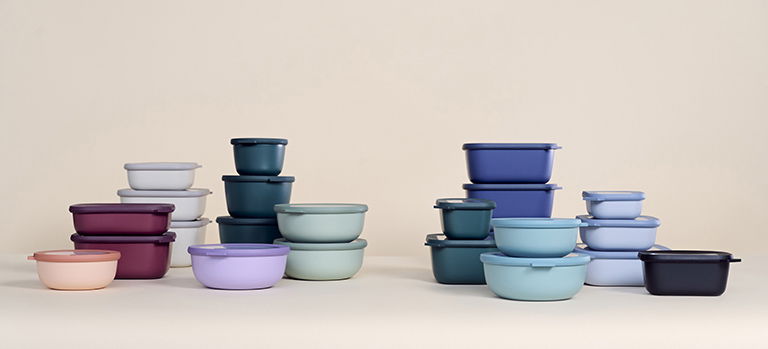 MEPAL Cirqula Nordic Lilac 3 ks - plastové kuchynské misky s vekami
