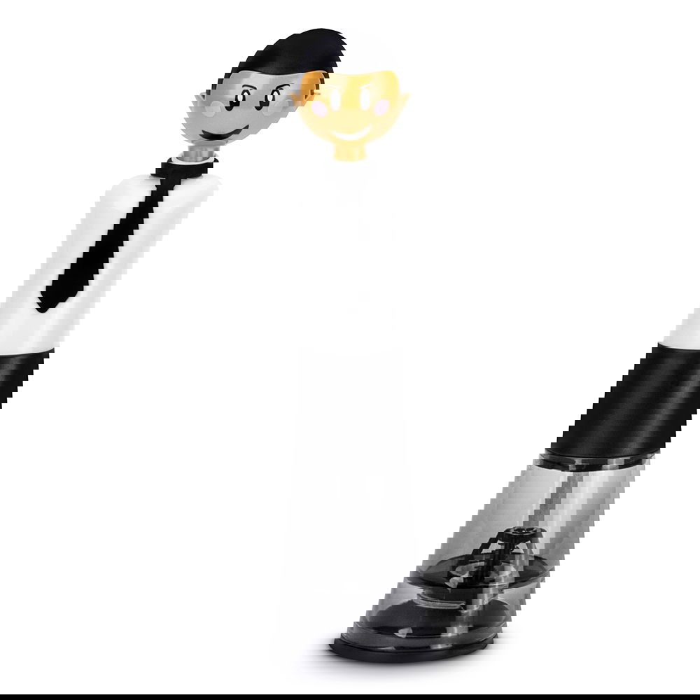 Plastový ruční mlýnek na pepř a sůl VIGAR MIKE CZARNO- bílý 24 cm
