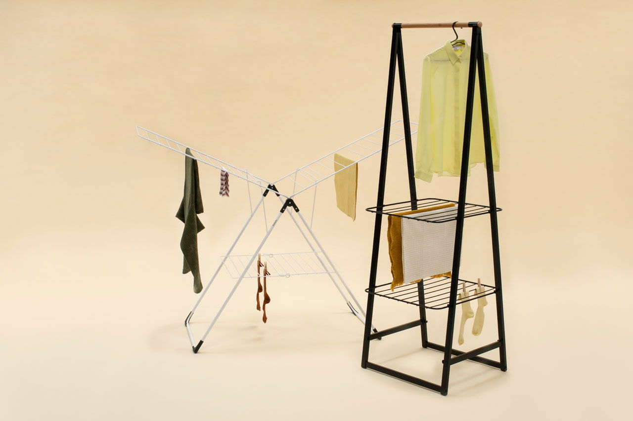 BRABANTIA Linn 60,6 x 190 cm czarny - wieszak / suszarka na ubrania ze stali nierdzewnej