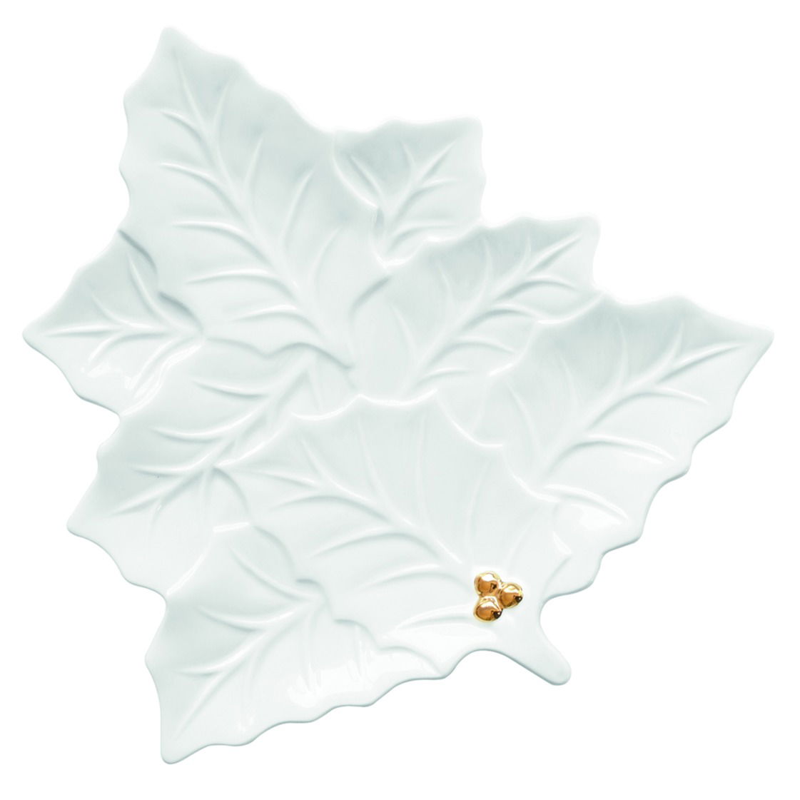 Porcelánový talíř HOLLY AND BERRIES WHITE 30 x 30 cm