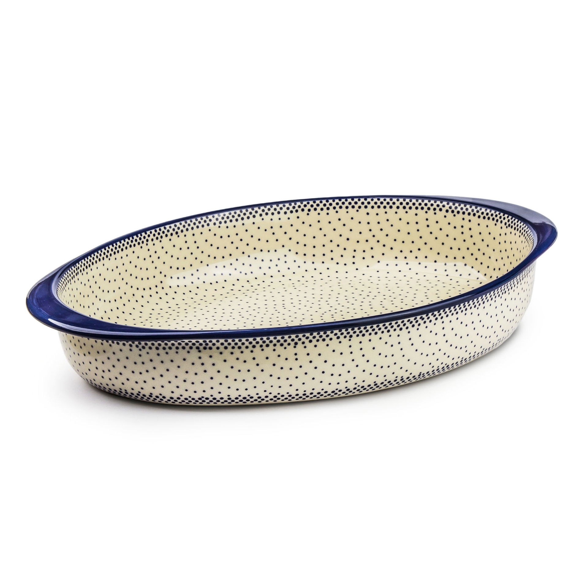 Keramický talíř Manufaktura Bolesławiec 39 x 26 cm - dek. 061A