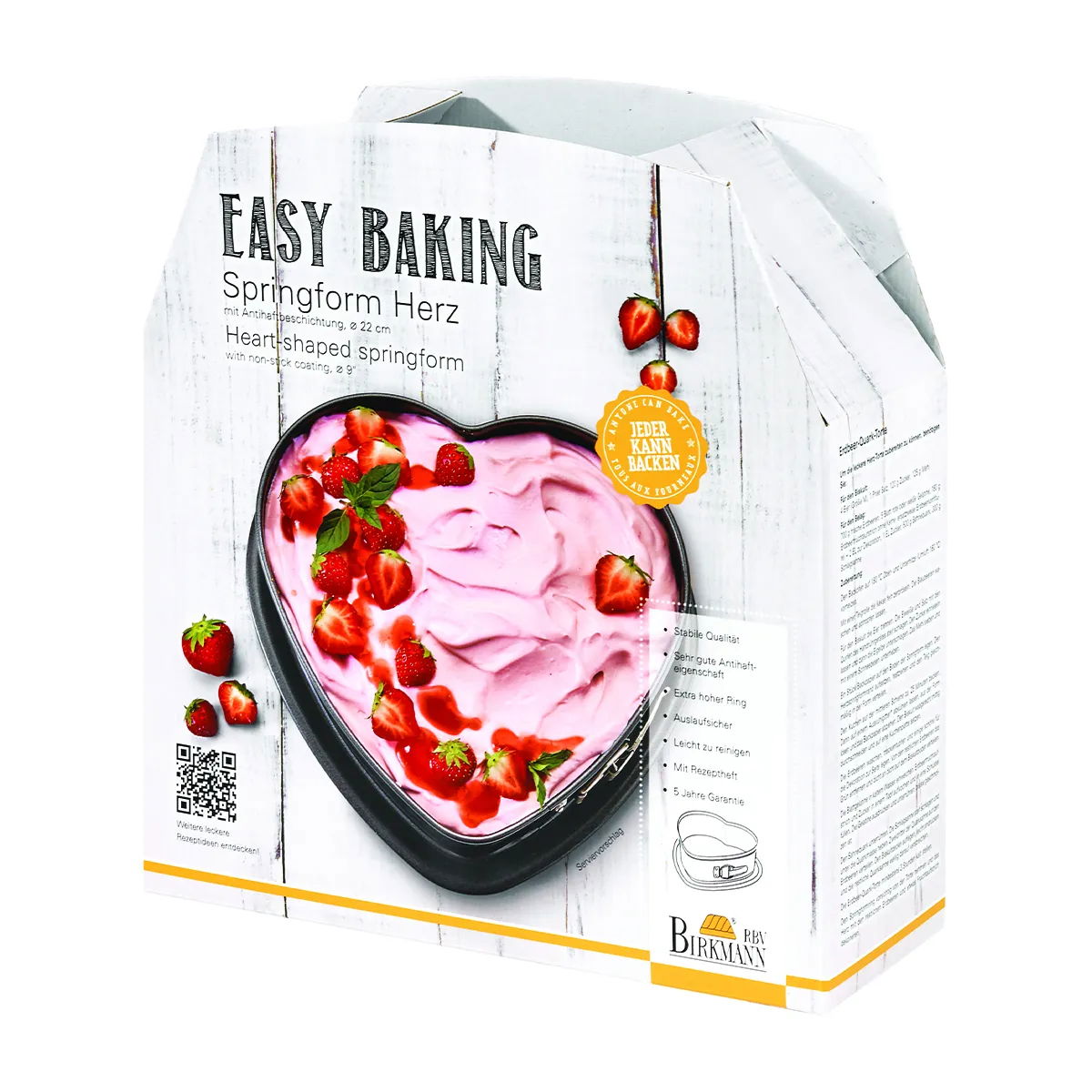 BIRKMANN Easy Baking 22 cm - kulatá dortová forma s vyjímatelným dnem z uhlíkové oceli