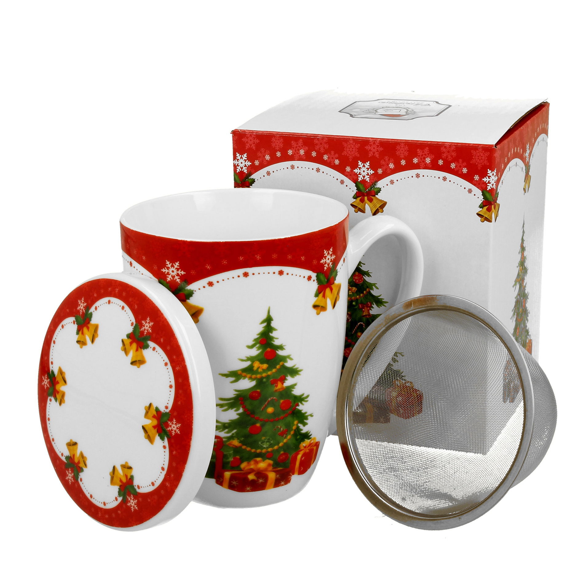 Porcelánový hrnek se sítkem a s víčkem DUO 380 ml