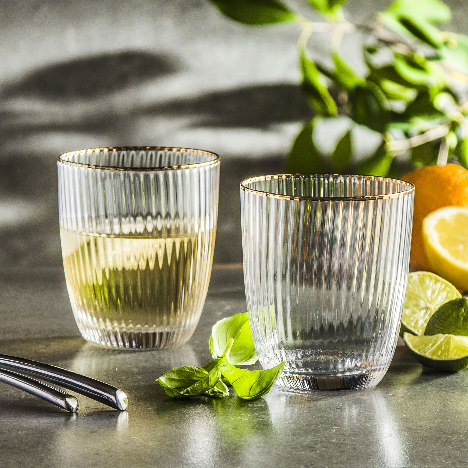 Sklenice na pití a míchané nápoje AFFEK DESIGN MADA GOLD 450 ml 2 ks