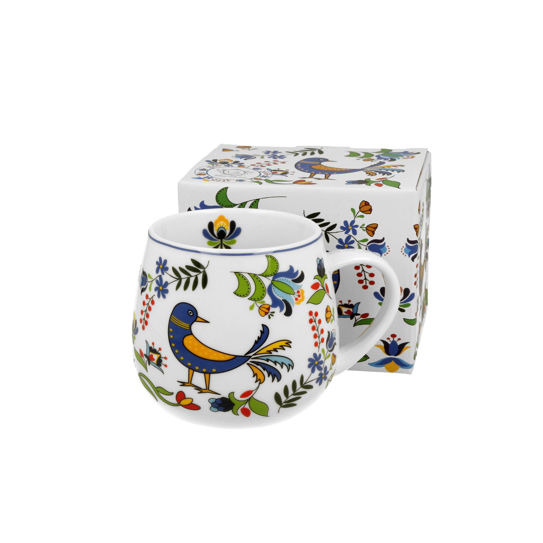 Porcelánový hrnek sud DUO ETNO PTÁČEK KAŠUBSKÝ 430 ml