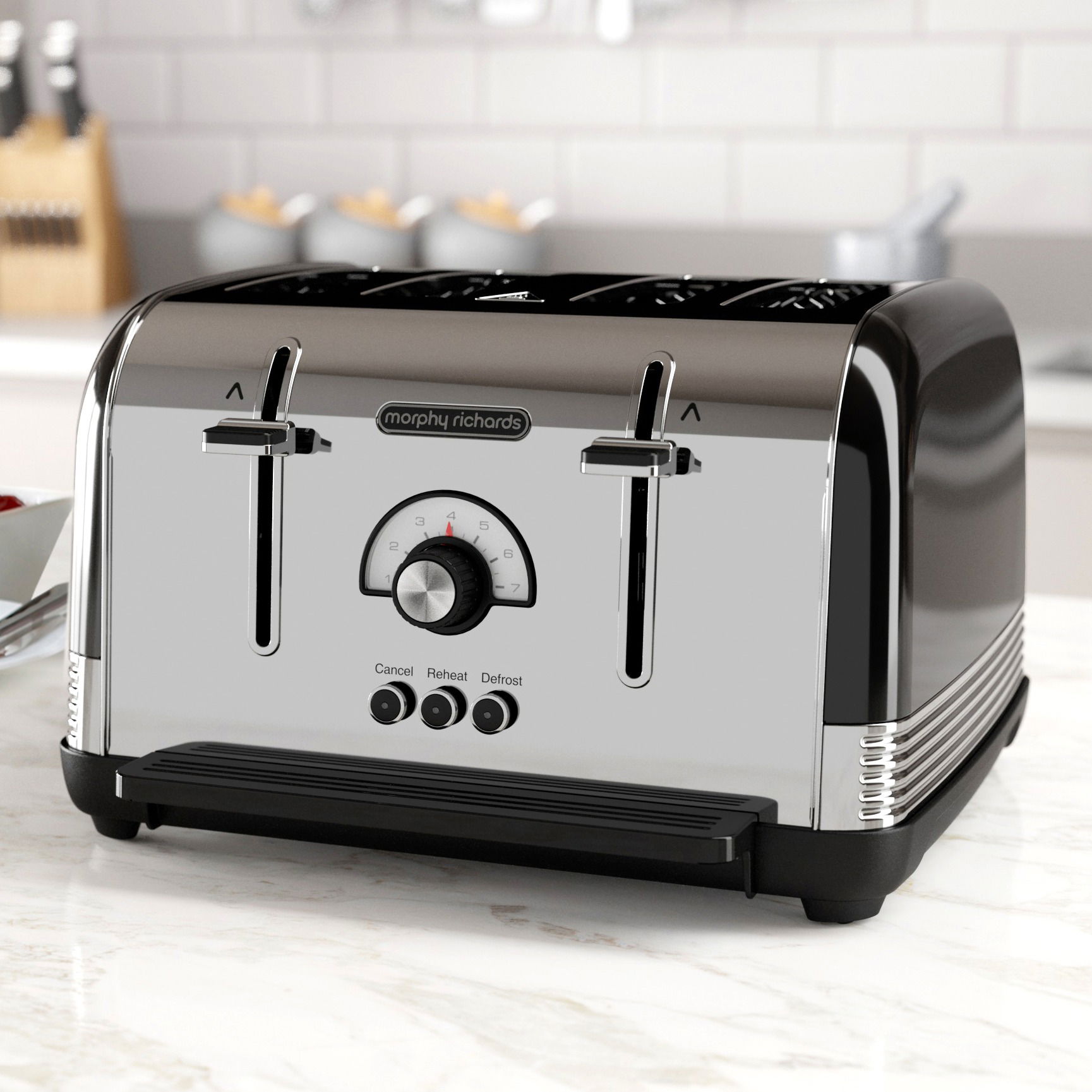 MORPHY RICHARDS Venture 1800 W čierna - hriankovač / elektrický sendvičovač z nehrdzavejúcej ocele