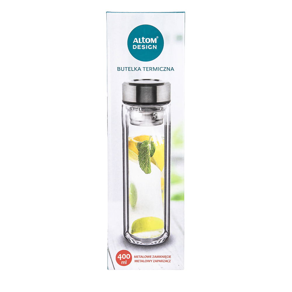 Skleněná termoska s čajovým infuzerem 0,4 l