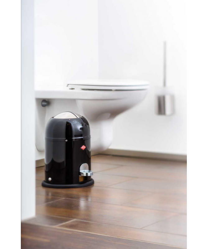 WESCO Mini Master 6 l czarny - kosz na śmieci do łazienki z pedałem stalowy