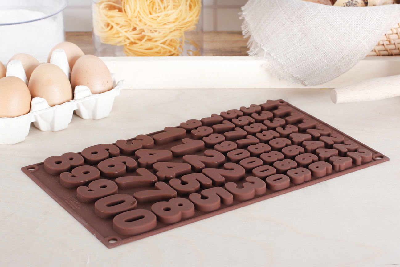 SILIKOMART Easy Choc Choco 123 hnědá - silikonová forma na 60 čokoládek