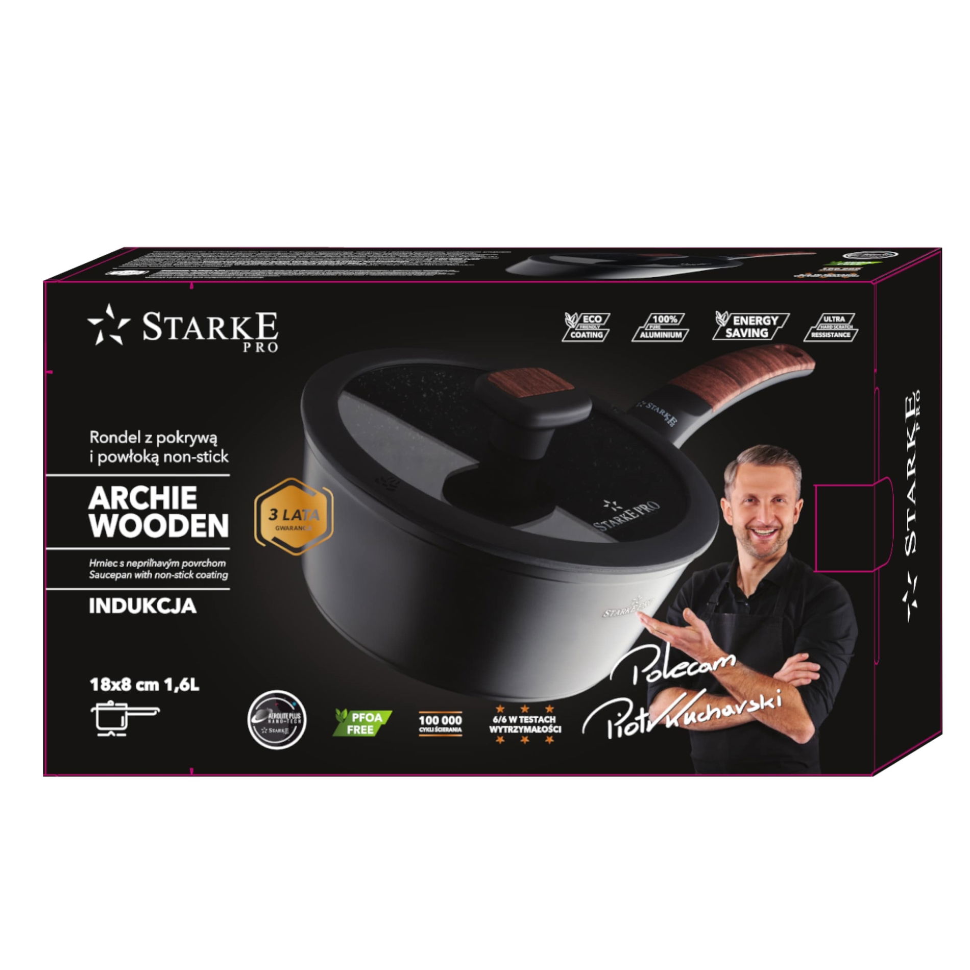 Rondel hliníkový s pokrievkou STARKE PRO ARCHIE WOODEN 1,6 l