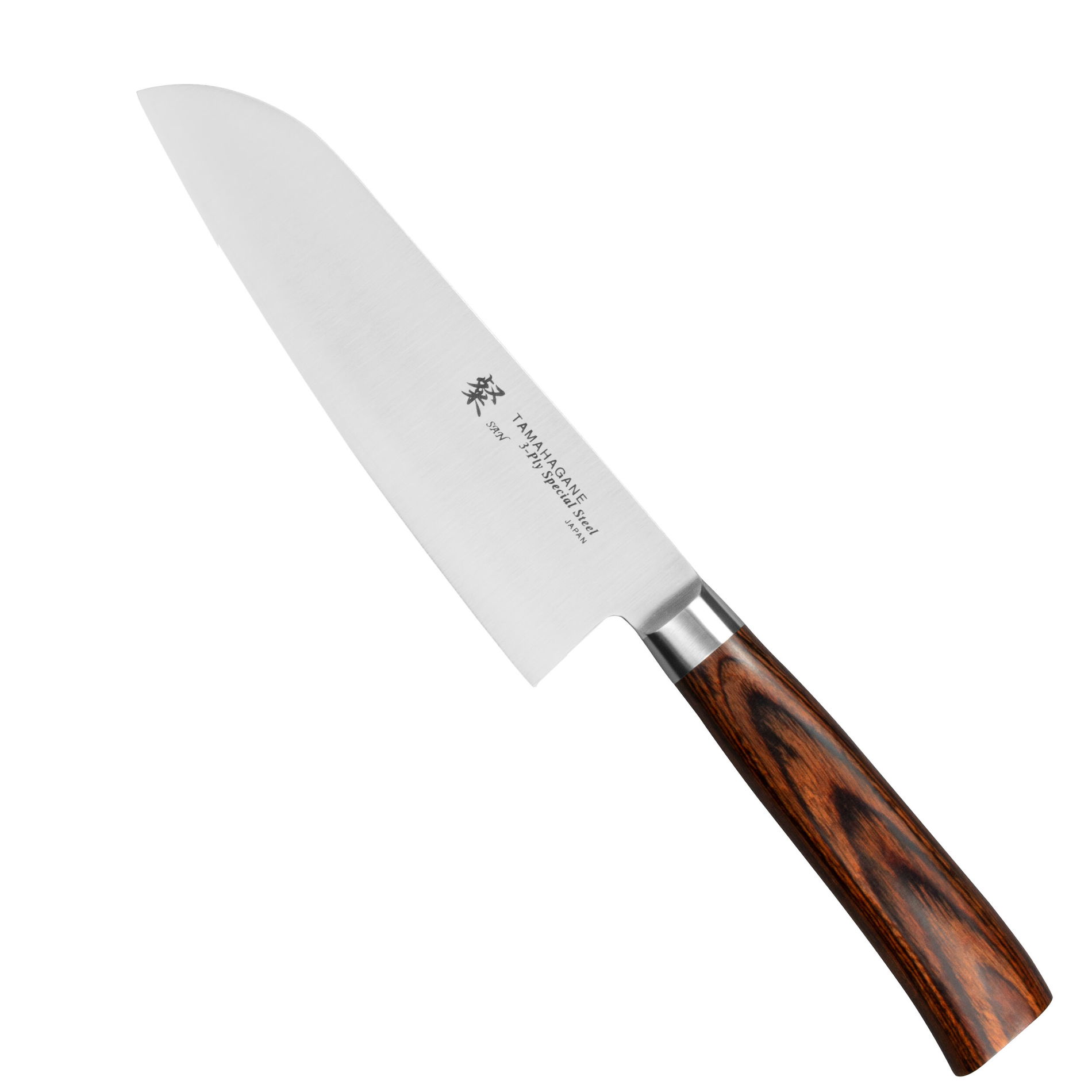 TAMAHAGANE San VG-5 Brown 17,5 cm - japonský nôž Santoku z nehrdzavejúcej ocele