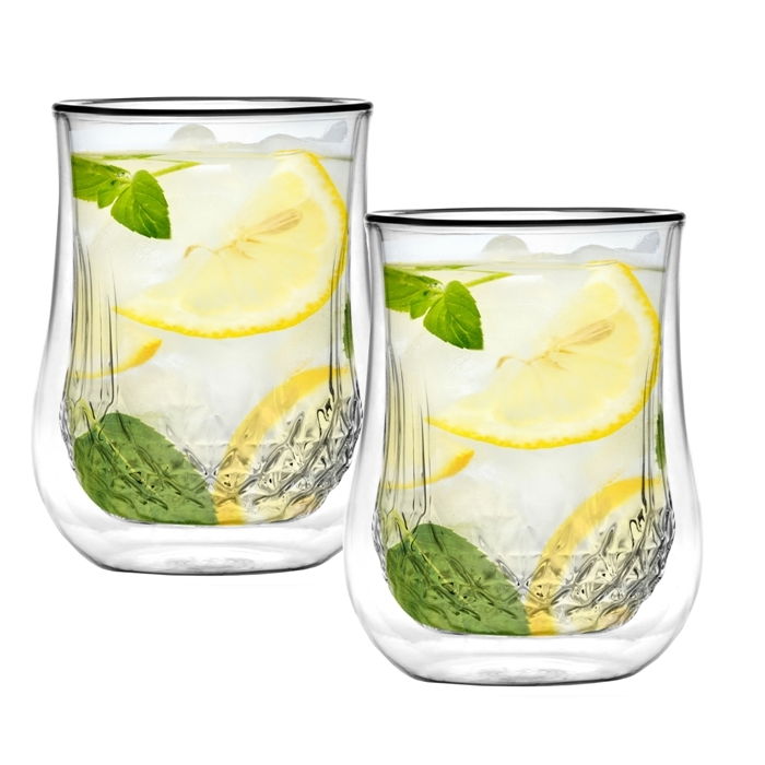 VIALLI DESIGN Diamante 300 ml -  dvoustěnná skleněná termo sklenice na kávu a čaj