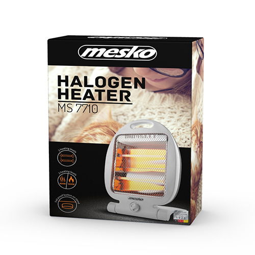 MESKO Heat 800 W biały – grzejnik halogenowy plastikowy