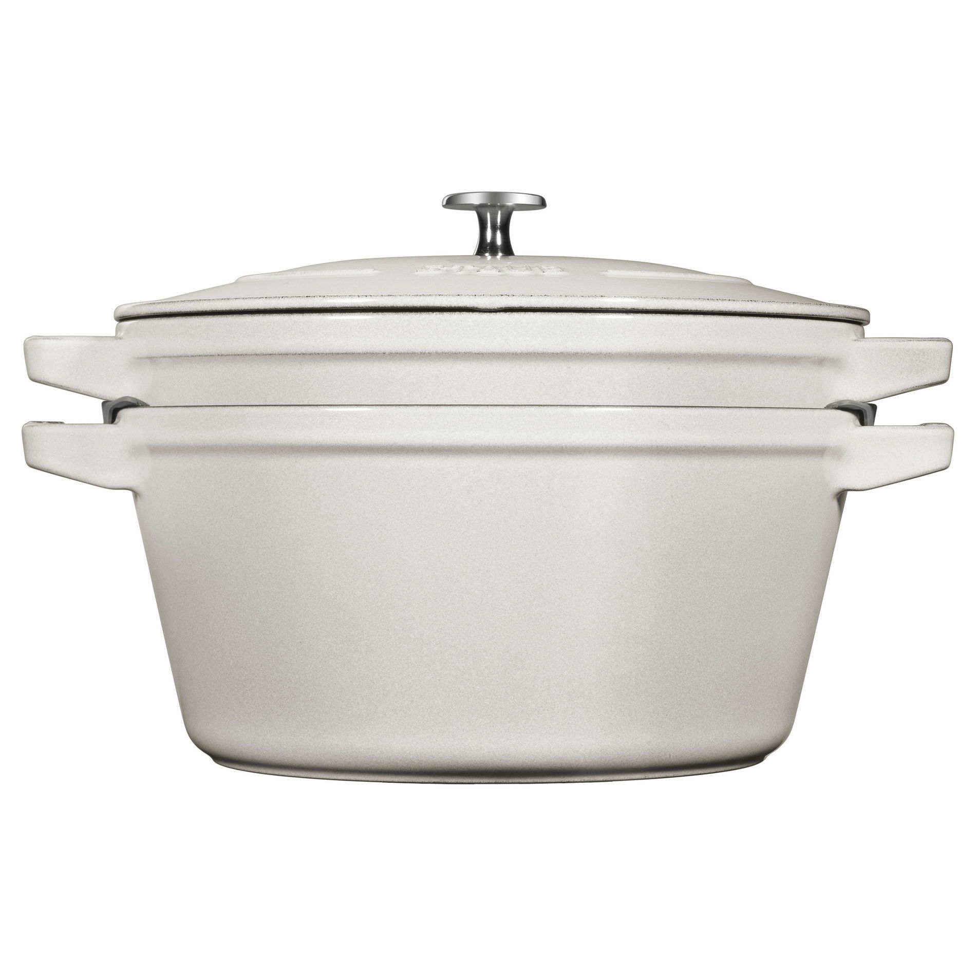 STAUB Cast Iron 4,2 l svetlosivý - železný hrniec s pokrievkou a panvicou