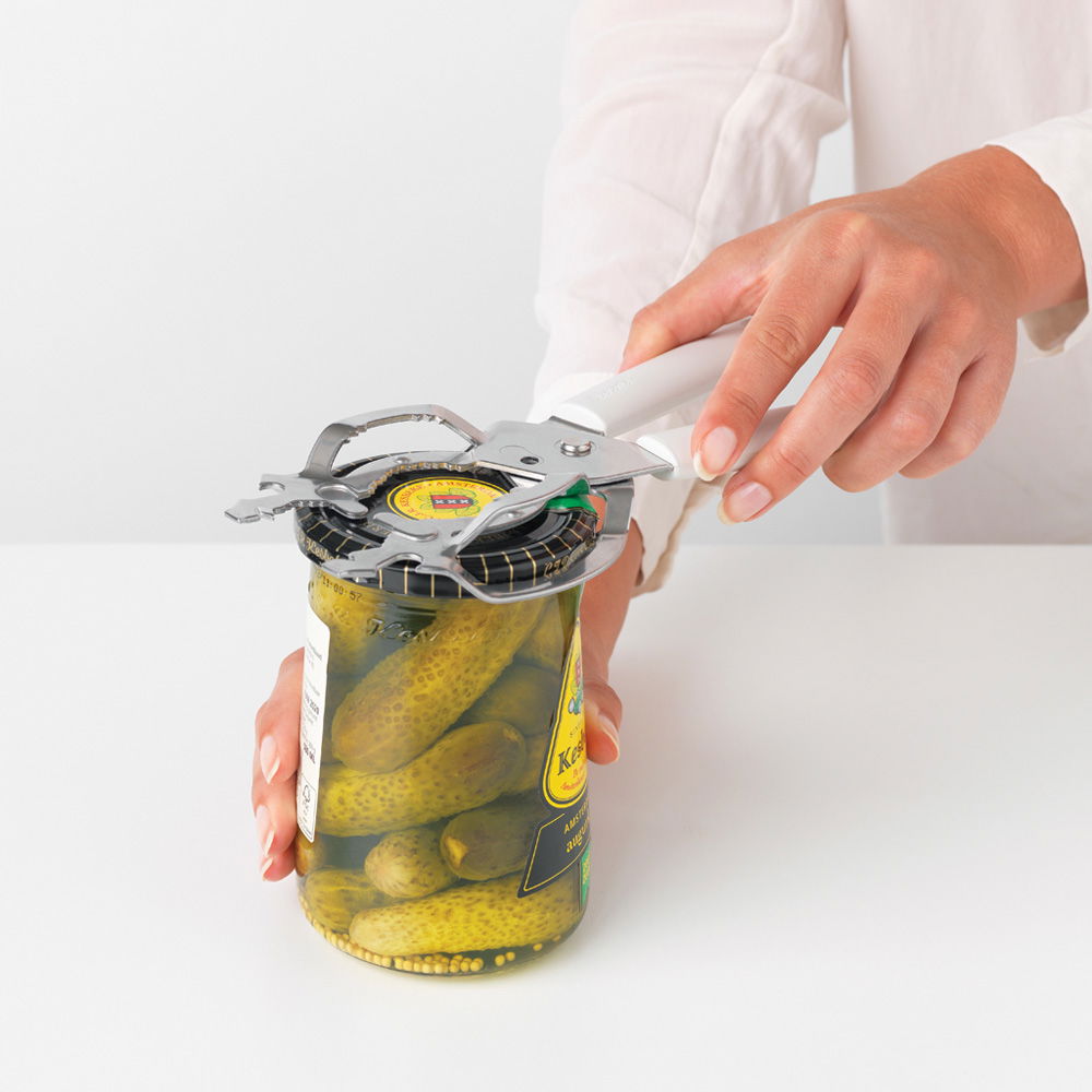 BRABANTIA Tasty Plus 24,5 cm bílý – nerezový otvírák na zavařeniny
