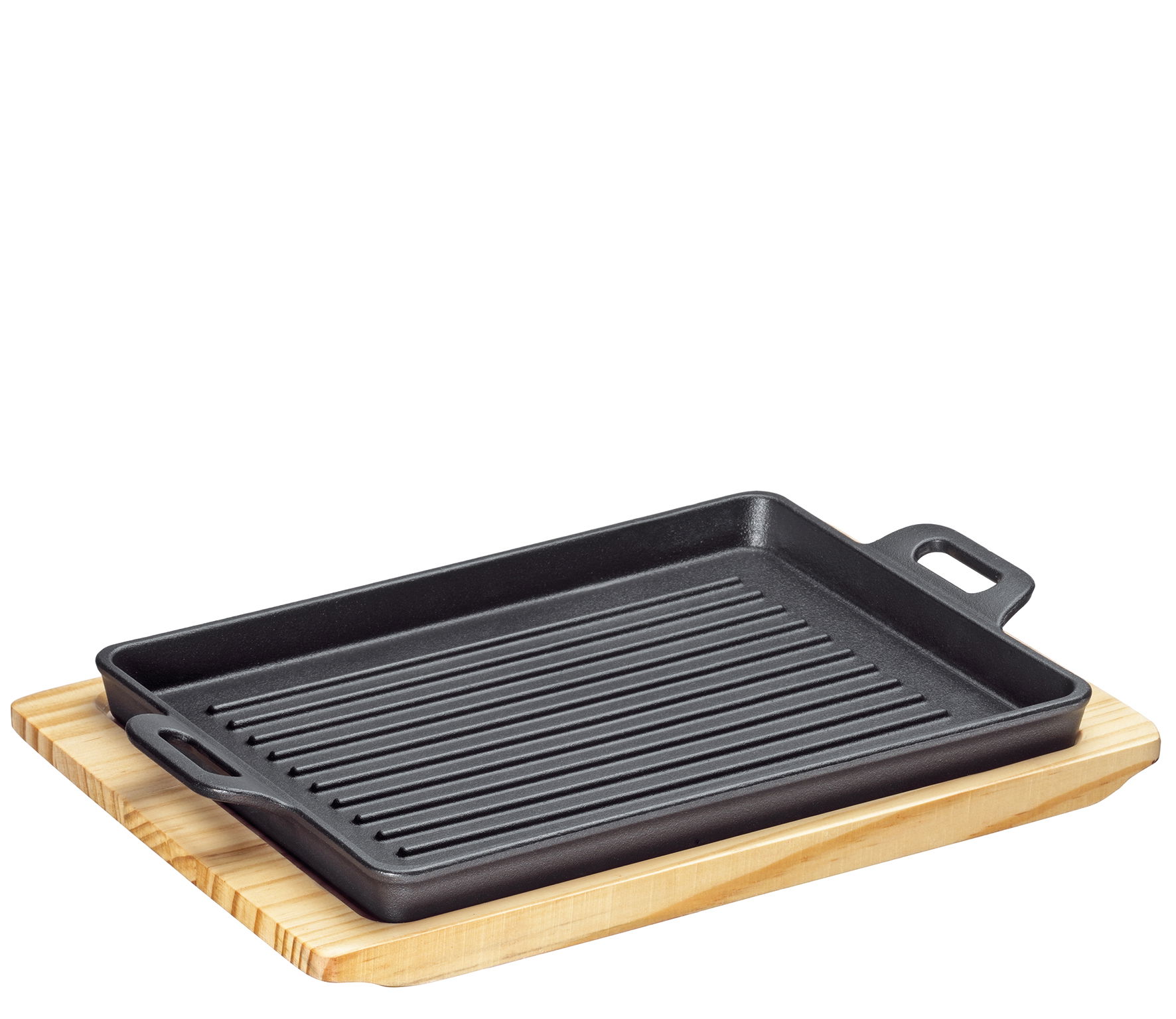 KUCHENPROFI BBQ 32 x 22 cm - litinová grilovací pánev s deskou