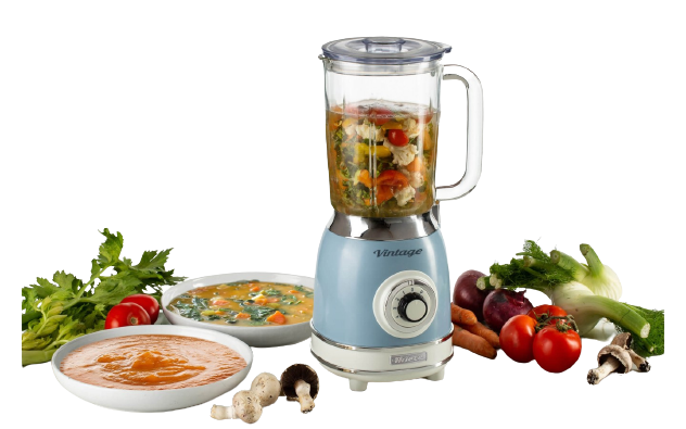 ARIETE Vintage 09 583/05 1000 W niebieski - blender kuchenny kielichowy szklany
