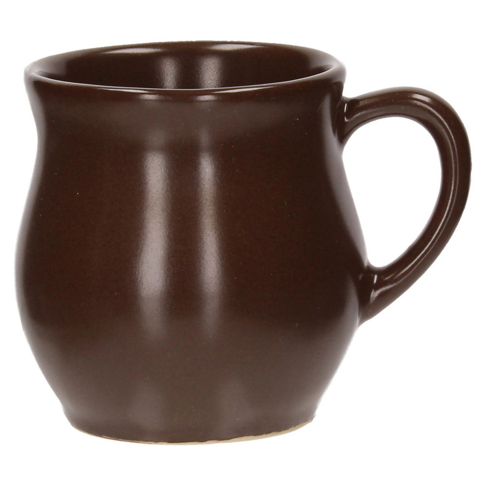 Kamenné hrnčeky s uchom na varené víno KERA CERAMIKA TRIO HNEDÉ 220 ml 4 ks