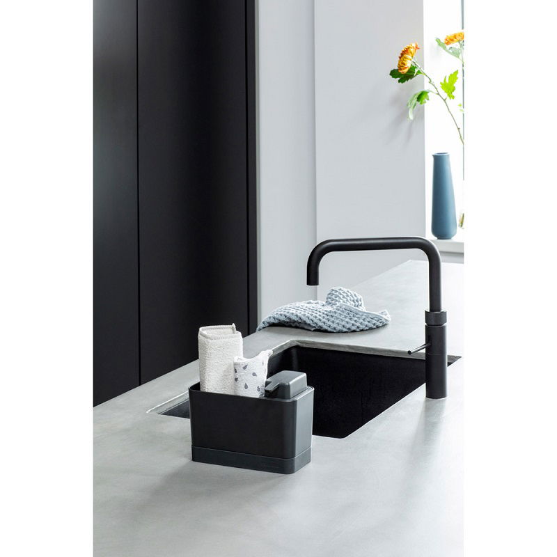 BRABANTIA SinkSide czarny - organizer do zlewu z dozownikiem płynu plastikowy